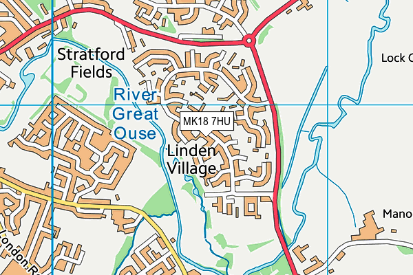 MK18 7HU map - OS VectorMap District (Ordnance Survey)