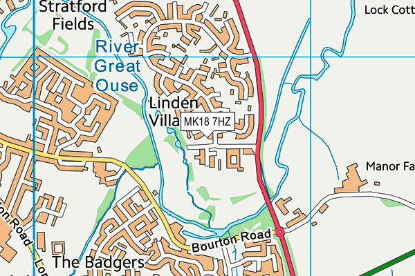 MK18 7HZ map - OS VectorMap District (Ordnance Survey)