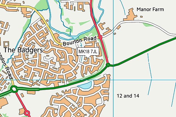 MK18 7JL map - OS VectorMap District (Ordnance Survey)