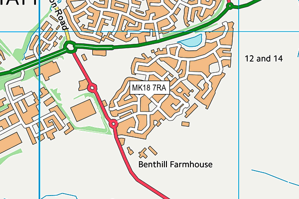 MK18 7RA map - OS VectorMap District (Ordnance Survey)