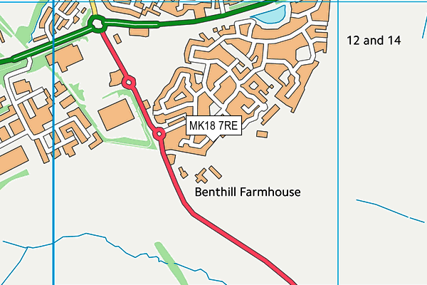 MK18 7RE map - OS VectorMap District (Ordnance Survey)