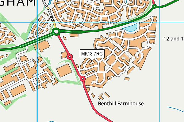 MK18 7RG map - OS VectorMap District (Ordnance Survey)