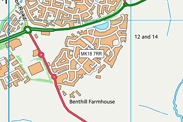 Lace Hill Academy map (MK18 7RR) - OS VectorMap District (Ordnance Survey)