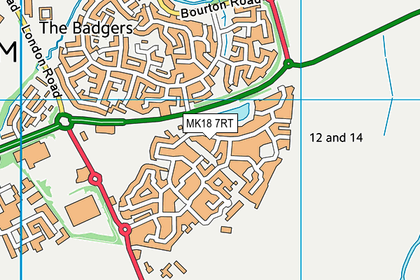 MK18 7RT map - OS VectorMap District (Ordnance Survey)