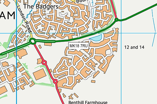 MK18 7RU map - OS VectorMap District (Ordnance Survey)