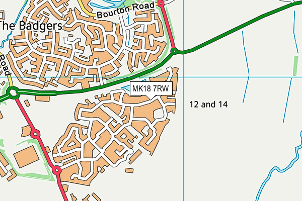 MK18 7RW map - OS VectorMap District (Ordnance Survey)