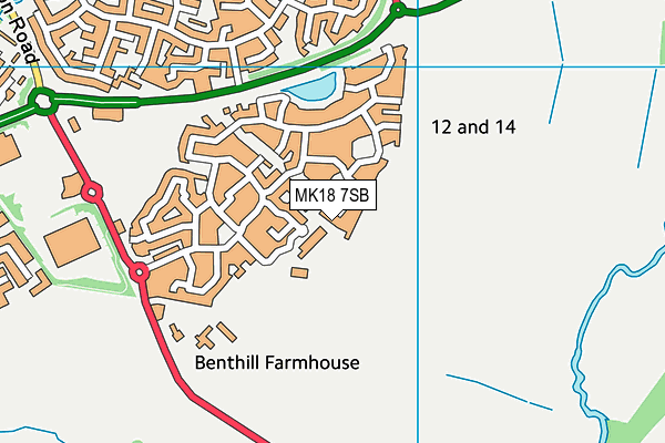 MK18 7SB map - OS VectorMap District (Ordnance Survey)