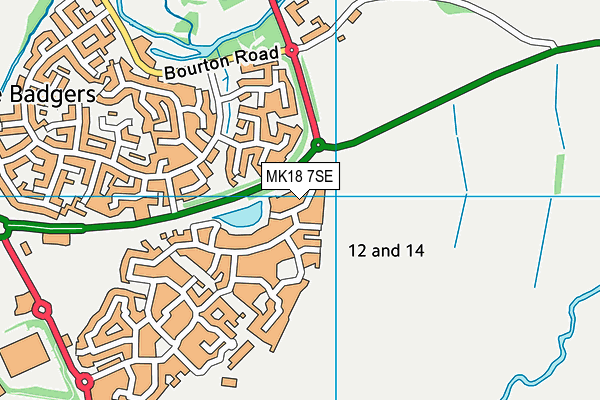 MK18 7SE map - OS VectorMap District (Ordnance Survey)