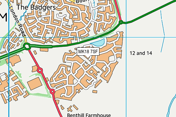 MK18 7SF map - OS VectorMap District (Ordnance Survey)