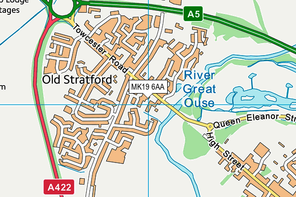 MK19 6AA map - OS VectorMap District (Ordnance Survey)