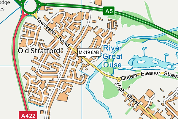 MK19 6AB map - OS VectorMap District (Ordnance Survey)