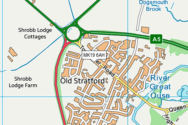 MK19 6AH map - OS VectorMap District (Ordnance Survey)