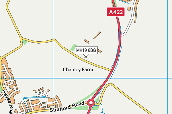 MK19 6BG map - OS VectorMap District (Ordnance Survey)