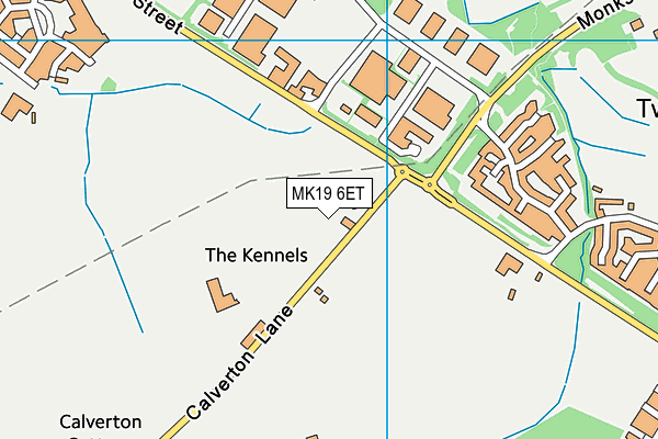MK19 6ET map - OS VectorMap District (Ordnance Survey)