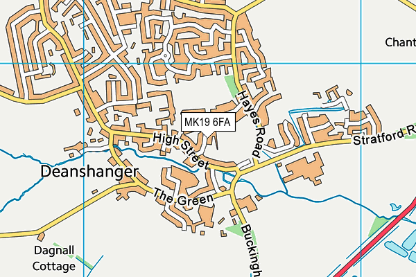 MK19 6FA map - OS VectorMap District (Ordnance Survey)