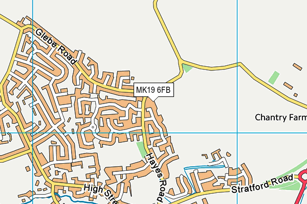 MK19 6FB map - OS VectorMap District (Ordnance Survey)