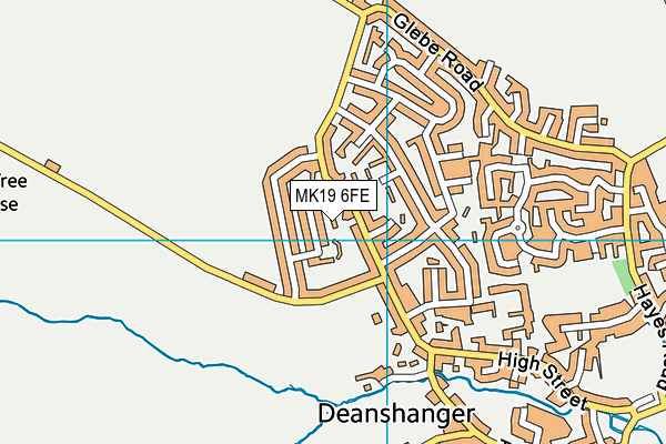 MK19 6FE map - OS VectorMap District (Ordnance Survey)