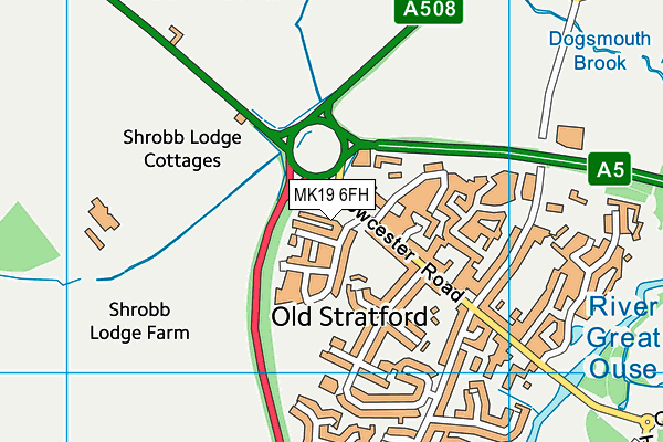 MK19 6FH map - OS VectorMap District (Ordnance Survey)