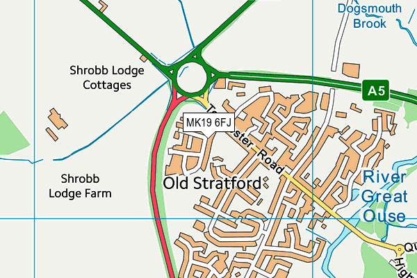 MK19 6FJ map - OS VectorMap District (Ordnance Survey)