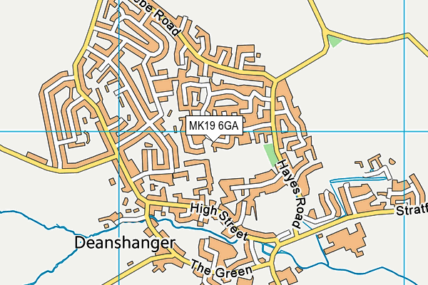 MK19 6GA map - OS VectorMap District (Ordnance Survey)