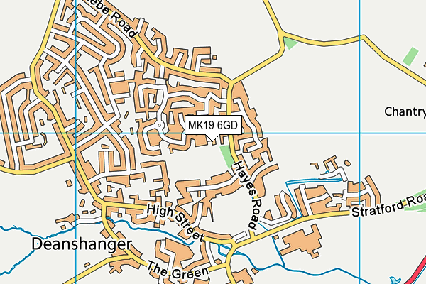 MK19 6GD map - OS VectorMap District (Ordnance Survey)