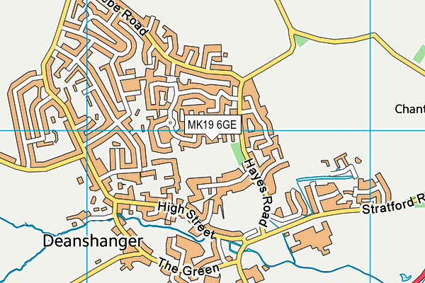 MK19 6GE map - OS VectorMap District (Ordnance Survey)