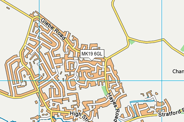 MK19 6GL map - OS VectorMap District (Ordnance Survey)