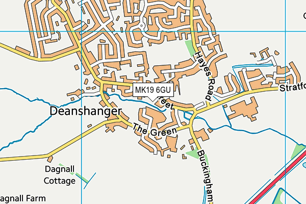 MK19 6GU map - OS VectorMap District (Ordnance Survey)