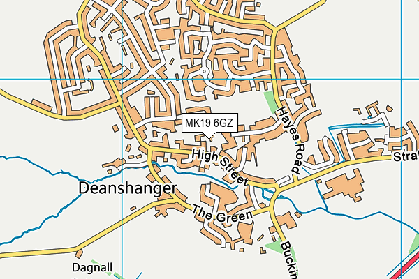 MK19 6GZ map - OS VectorMap District (Ordnance Survey)