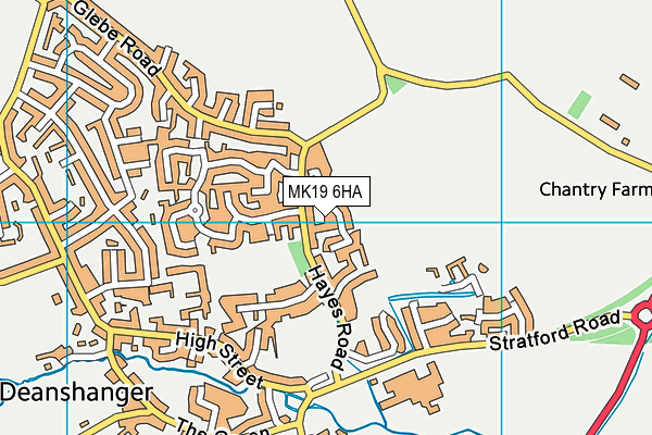 MK19 6HA map - OS VectorMap District (Ordnance Survey)