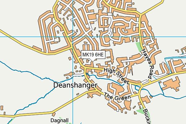 MK19 6HE map - OS VectorMap District (Ordnance Survey)