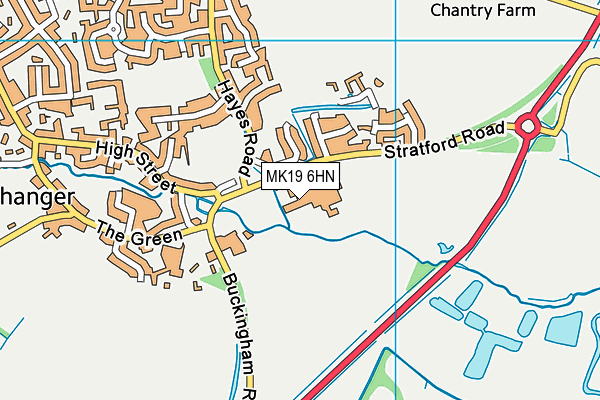Elizabeth Woodville School map (MK19 6HN) - OS VectorMap District (Ordnance Survey)