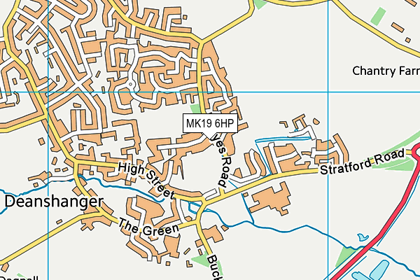 MK19 6HP map - OS VectorMap District (Ordnance Survey)