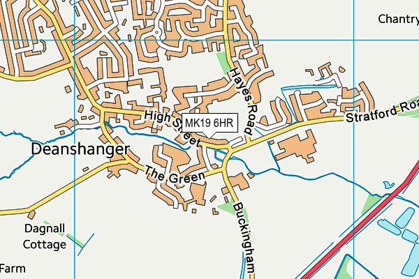 MK19 6HR map - OS VectorMap District (Ordnance Survey)