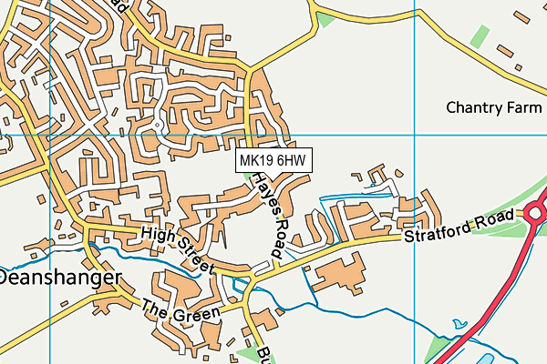 MK19 6HW map - OS VectorMap District (Ordnance Survey)