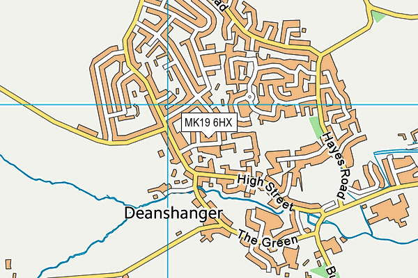 MK19 6HX map - OS VectorMap District (Ordnance Survey)