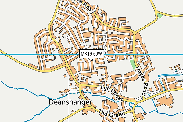 MK19 6JW map - OS VectorMap District (Ordnance Survey)