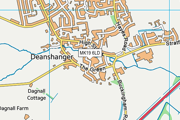 MK19 6LD map - OS VectorMap District (Ordnance Survey)
