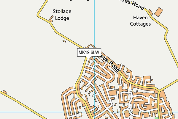 MK19 6LW map - OS VectorMap District (Ordnance Survey)
