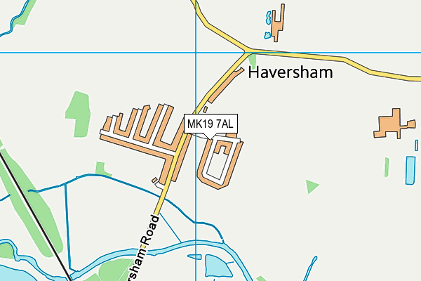 Haversham Recreation Ground (Closed) map (MK19 7AL) - OS VectorMap District (Ordnance Survey)