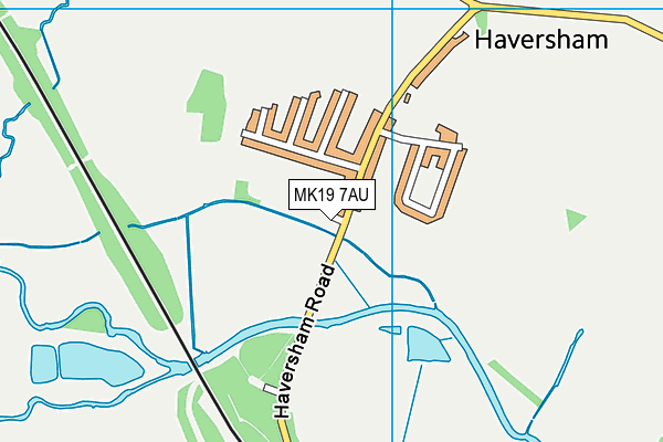 MK19 7AU map - OS VectorMap District (Ordnance Survey)