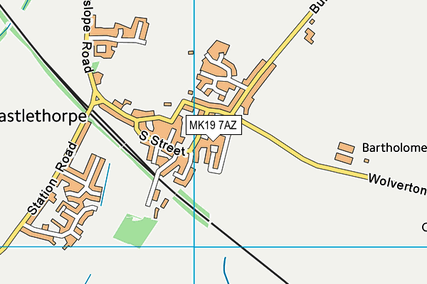 MK19 7AZ map - OS VectorMap District (Ordnance Survey)