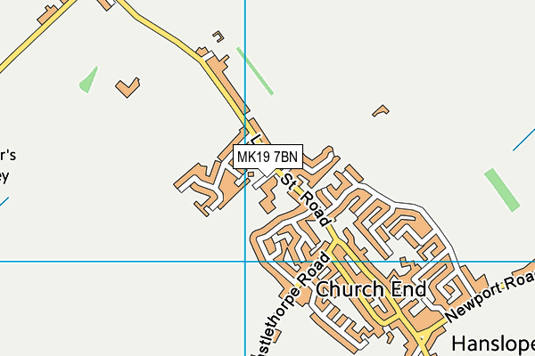 MK19 7BN map - OS VectorMap District (Ordnance Survey)