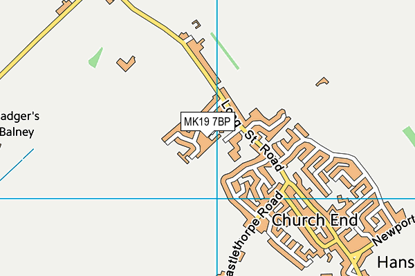 MK19 7BP map - OS VectorMap District (Ordnance Survey)