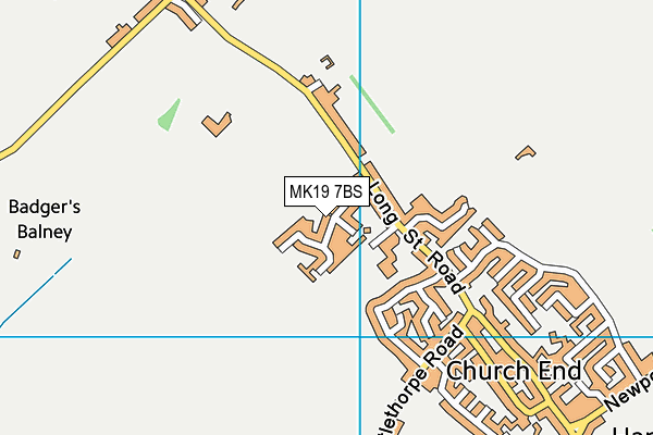 MK19 7BS map - OS VectorMap District (Ordnance Survey)