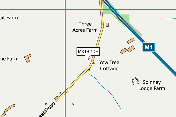 MK19 7DE map - OS VectorMap District (Ordnance Survey)