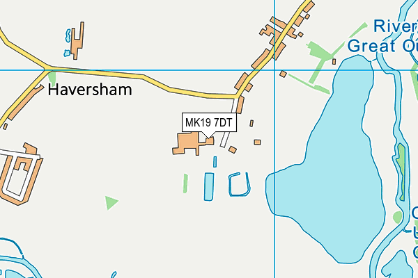 MK19 7DT map - OS VectorMap District (Ordnance Survey)