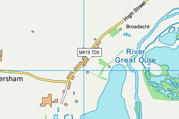 MK19 7DX map - OS VectorMap District (Ordnance Survey)