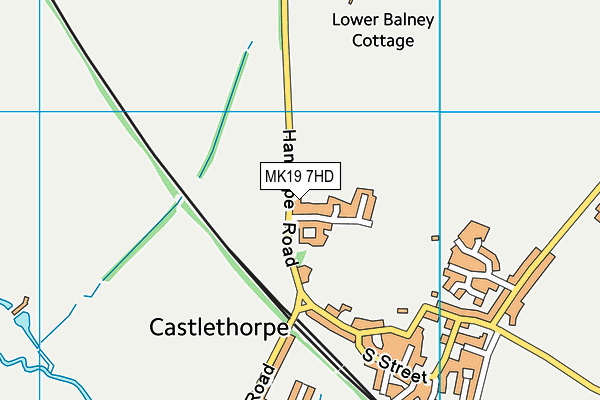 MK19 7HD map - OS VectorMap District (Ordnance Survey)