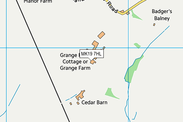 MK19 7HL map - OS VectorMap District (Ordnance Survey)